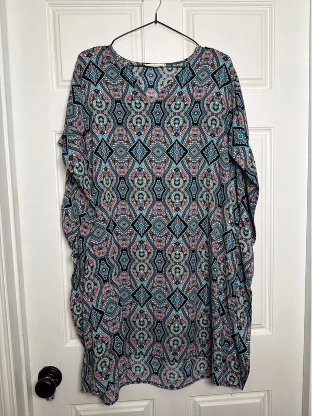 Boho Kaftan Dress Cover Up Geometric Large